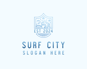 Swimming Beach Tourism logo design