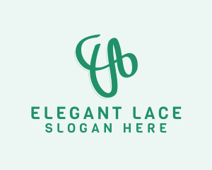 Lace - Green Cursive Letter V logo design