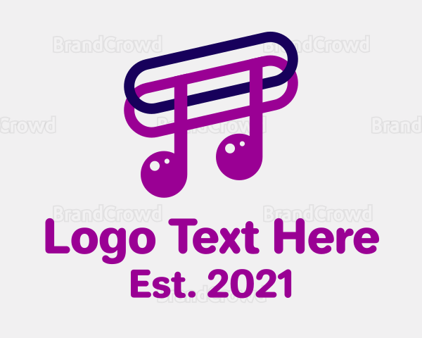 Musical Note Paper Clip Logo