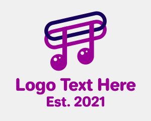 Song Book - Musical Note Paper Clip logo design