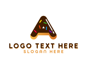 Food - Donut Sweet Food Letter A logo design