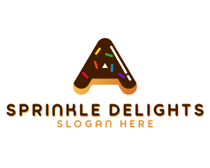 Sprinkle - Donut Sweet Food Letter A logo design