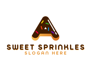 Sprinkles - Donut Sweet Food Letter A logo design