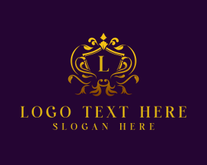 Leaves - Crest Shield Floral logo design