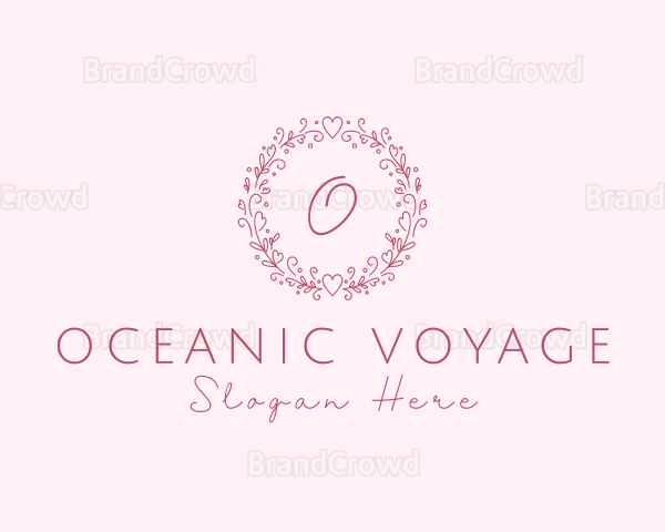 Floral Wreath Wedding Planner Logo