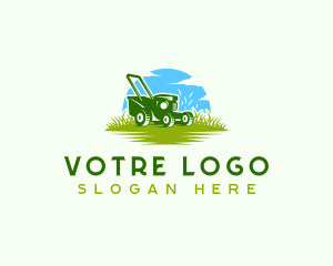 Grass - Lawn Mower Grass Landscaping logo design