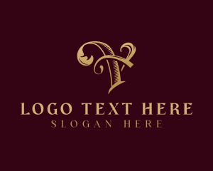 Liquor - Elegant Decorative Calligraphy Letter V logo design