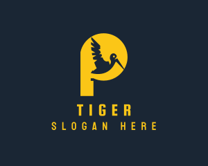 Yellow - Yellow Pelican Letter P logo design