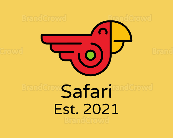 Happy Parrot Bird Logo