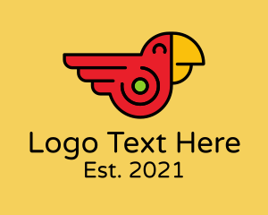 Monoline - Happy Parrot Bird logo design