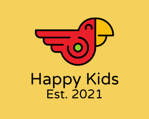 Happy Parrot Bird logo design