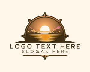 Voyage - Compass Sunset Travel logo design