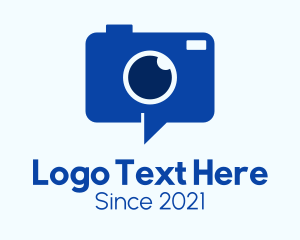 Photo Booth - Blue Digital Camera Chat logo design