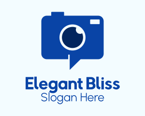 Blue Digital Camera Chat Logo