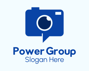 Blue Digital Camera Chat Logo