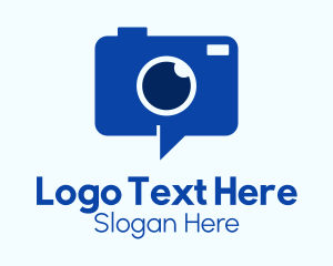 Blue Digital Camera Chat Logo