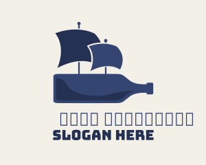 Distiller - Blue Bottle Ship logo design