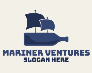 Mariner - Blue Bottle Ship logo design