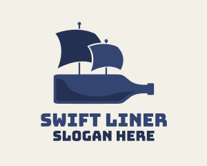 Blue Bottle Ship logo design