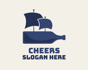 Seaman - Blue Bottle Ship logo design