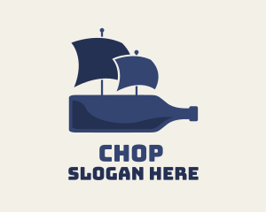 Port - Blue Bottle Ship logo design