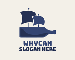 Seaman - Blue Bottle Ship logo design