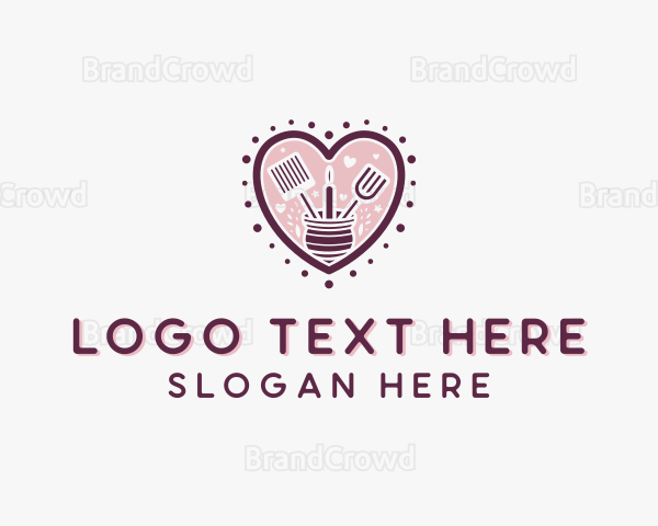 Heart Pastry Baking Logo