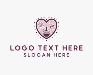 Pastry Chef - Heart Pastry Baking logo design