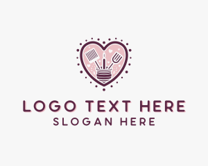 Heart Pastry Baking Logo