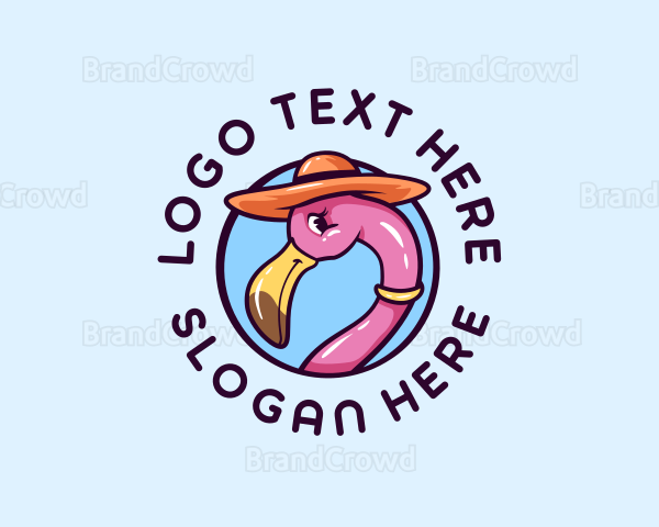 Flamingo Bird Hat Logo