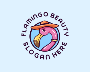 Flamingo - Flamingo Bird Hat logo design