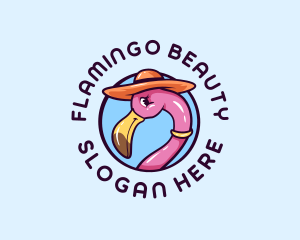 Flamingo Bird Hat  logo design