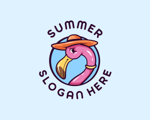 Flamingo Bird Hat  logo design