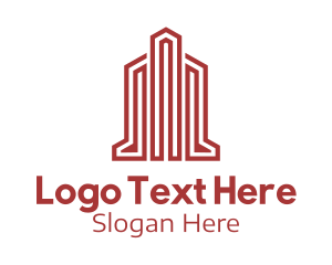 Linear - Red Tower Building logo design