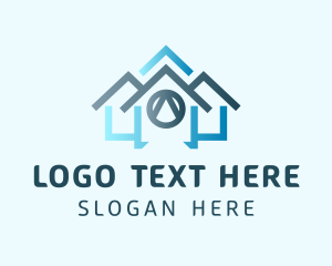 Rent - Blue House Real Estate logo design