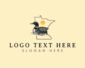 Vintage - Loon Bird Minnesota logo design