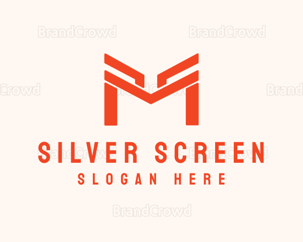 Orange Modern Letter M Logo