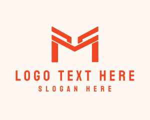 Oc - Orange Modern Letter M logo design
