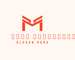 Orange Modern Letter M Logo