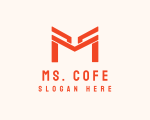 Orange Modern Letter M logo design