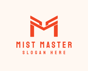 Orange Modern Letter M logo design