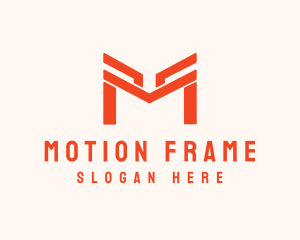 Orange Modern Letter M logo design