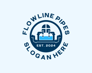 Faucet Pipes Plumbing logo design