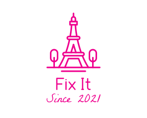 Eiffel Tower Landmark  logo design