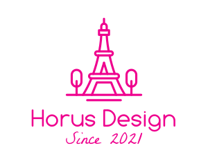 Eiffel Tower Landmark  logo design