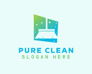 Clean Broom Housekeeper logo design