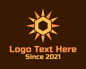 Beach - Hexagon Solar Sun logo design