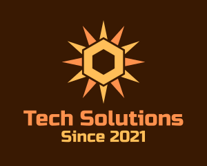Renewable Energy - Hexagon Solar Sun logo design