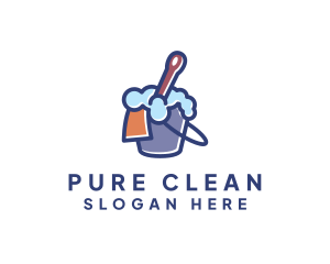 Cleaning Bucket Janitorial logo design