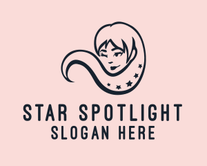 Star Hair Salon Lady logo design